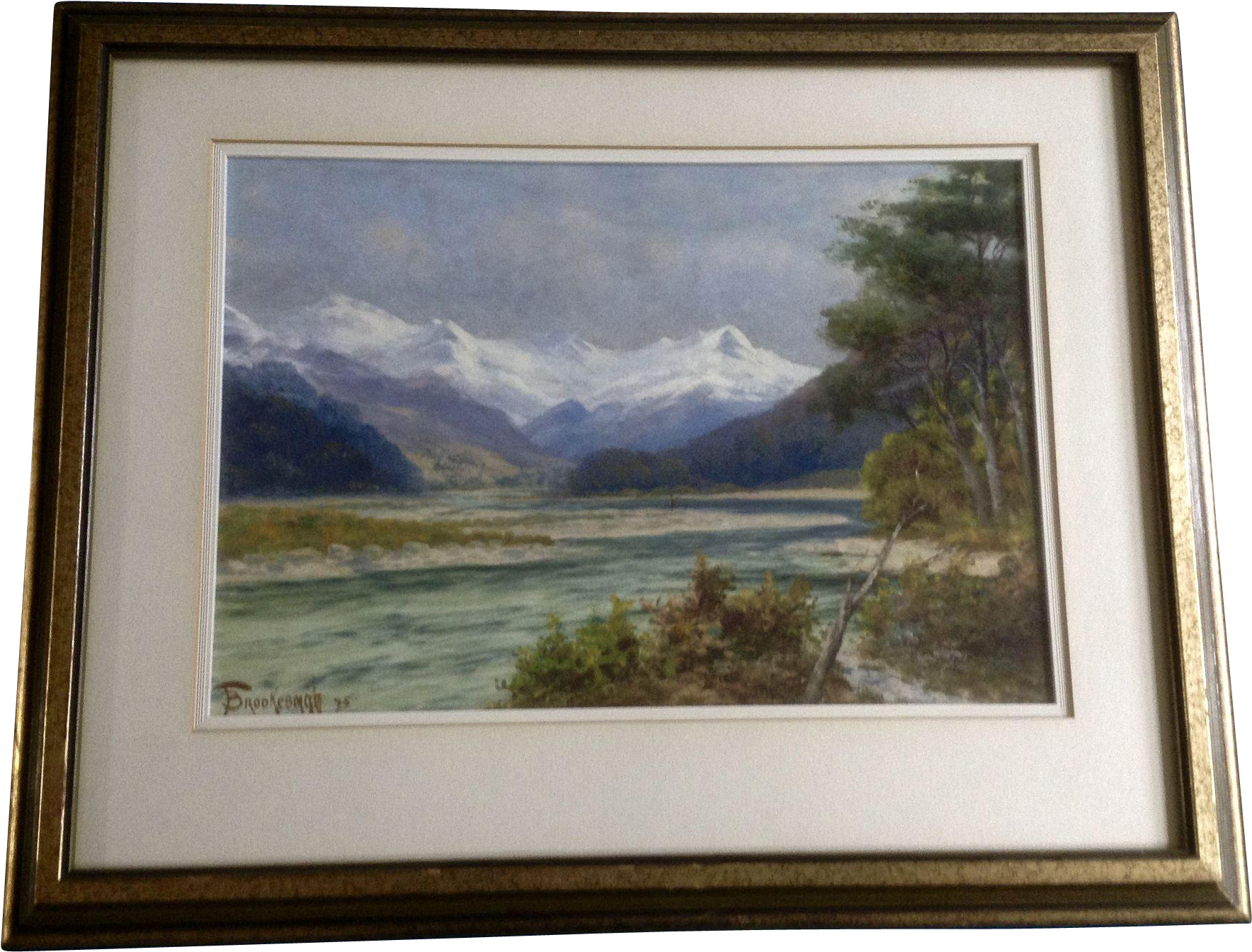 Frank Brookesmith Watercolor Painting The Richardson - Lake Wakatipu (1767x1767), Png Download