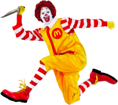 Killer Clown Psd55344 - Ronald Mcdonald Png (400x357), Png Download
