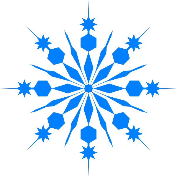 Snowflake Clip Art At Clker - Blue Snowflake Clipart (600x600), Png Download