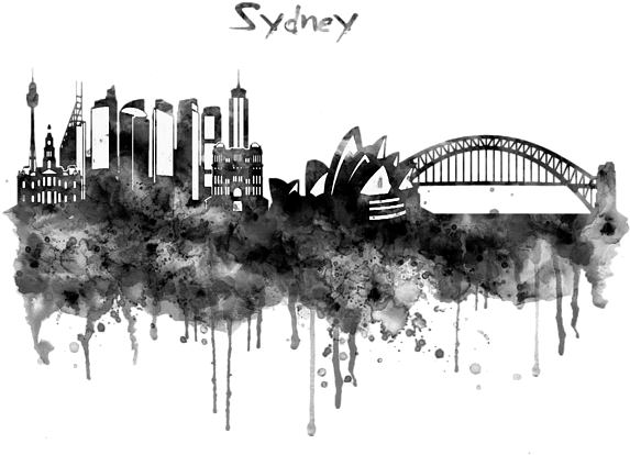 Bleed Area May Not Be Visible - Black And White Watercolor City (600x471), Png Download