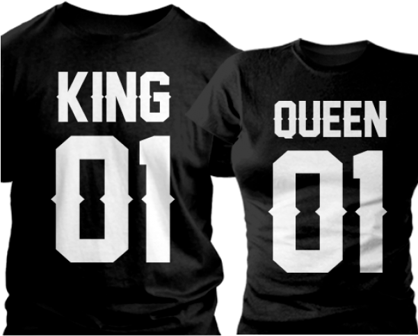 Couple T-shirts King 01 & Queen - Couple T Shirt King And Queen (600x600), Png Download