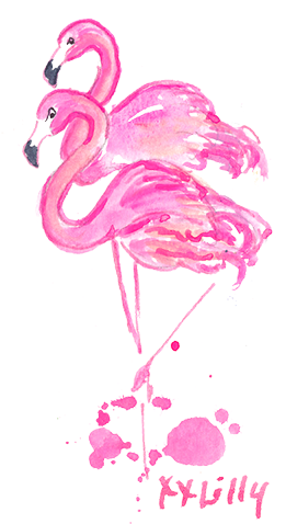 Flamingo Lilly Pulitzer Emoji "lillymoji" - Lilly Pulitzer Flamingo Art (500x500), Png Download