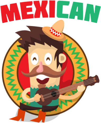 Mexican Guitar Cartoon, Character, Cartoon Png And - Mexicano Animado Png (640x640), Png Download