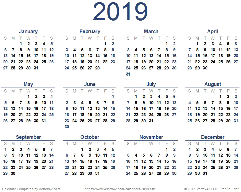 2019 Calendar Png Image - Calendar Template 2019 Pdf (847x643), Png Download