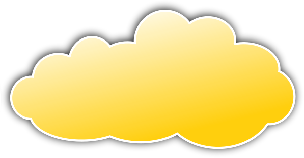 Clouds Clipart Yellow - Heart (597x312), Png Download