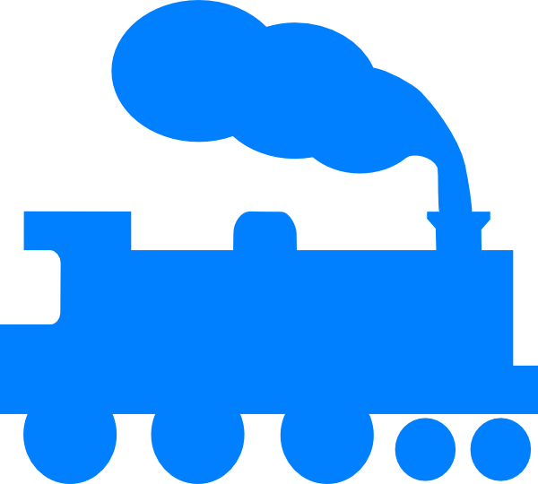 Blue Train Silhouette Clip Art - Tan Train Clip Art (600x540), Png Download