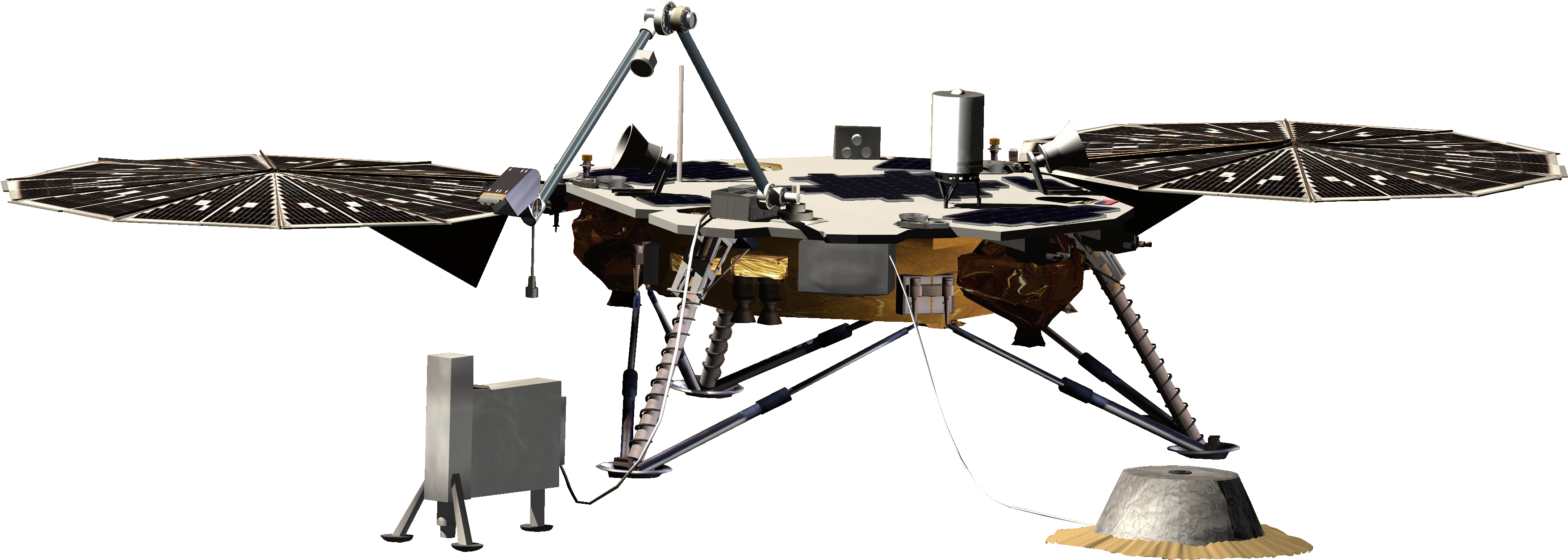 Insight Lander Transparent - Insight Lander (3728x1414), Png Download