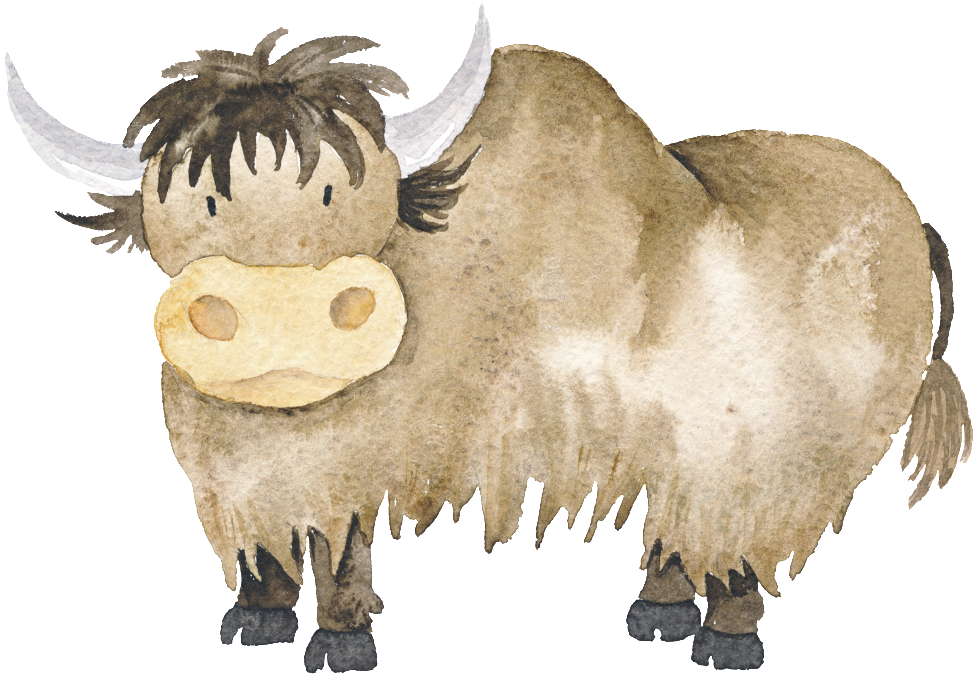 Watercolor Hand Drawn Animal Buffalo Illustration - Watercolor Painting (1024x1024), Png Download