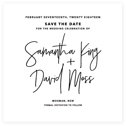 Love Note Save The Date Card Black - Wedding Invitation (432x434), Png Download