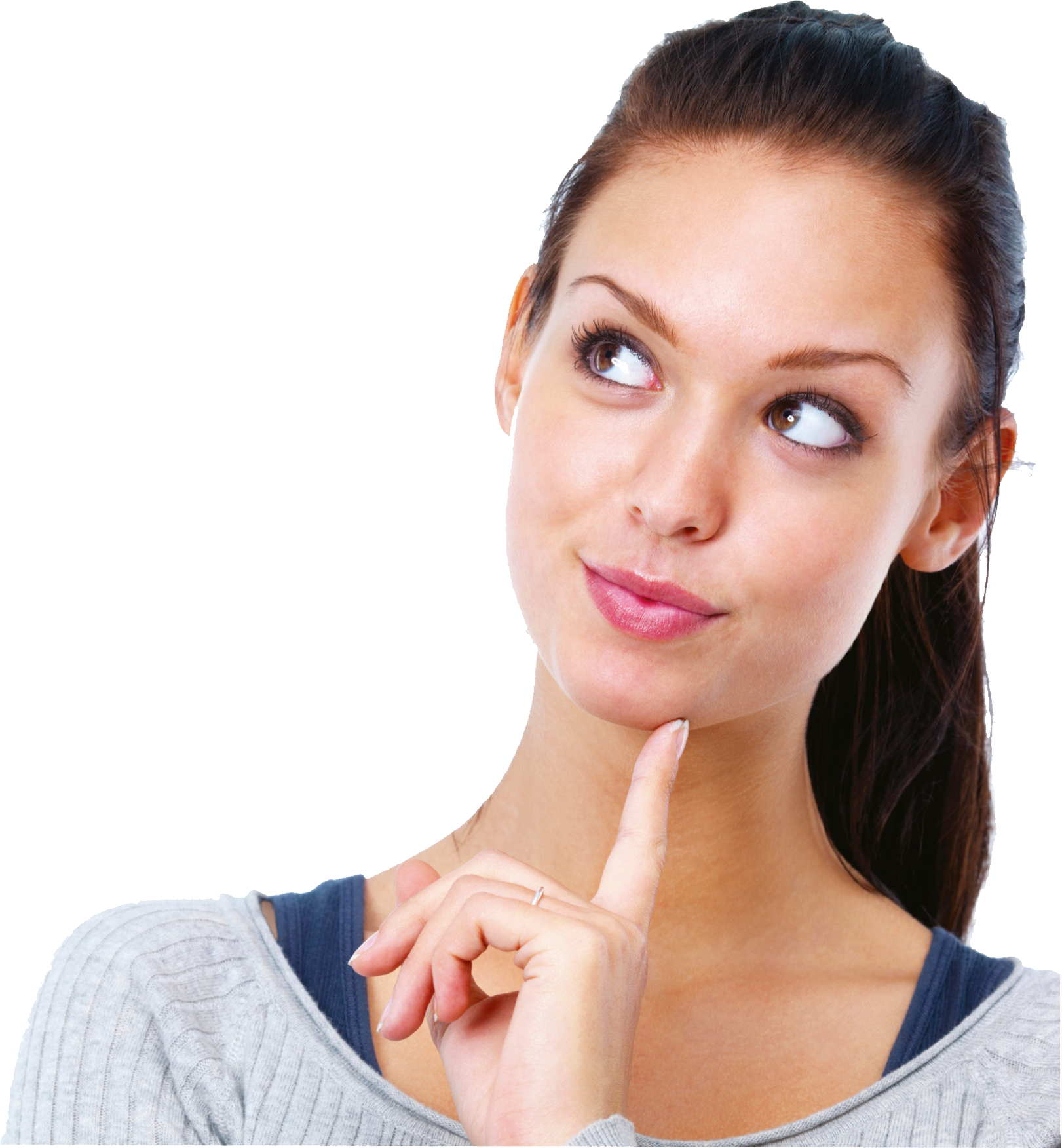 Thinking Woman Png Image - Woman Thinking Png (1621x1752), Png Download