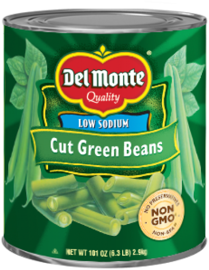 Del Monte® Low Sodium Cut Green Beans - Del Monte Can Blue Lake Fancy Cut Green Beans (576x529), Png Download