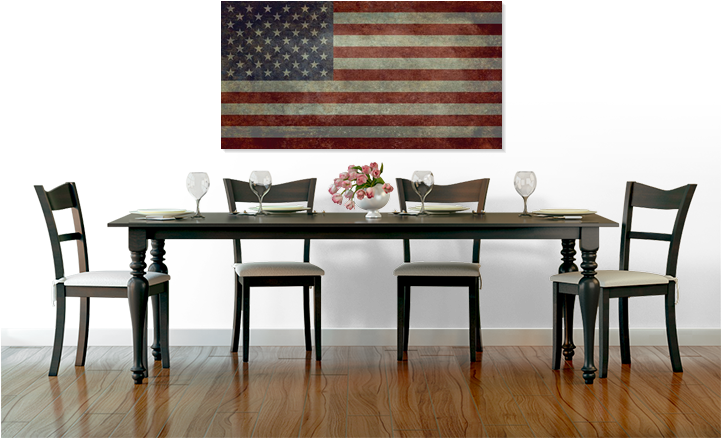 National Flag Of The United States - Decor On Wall In Dining Room (720x650), Png Download