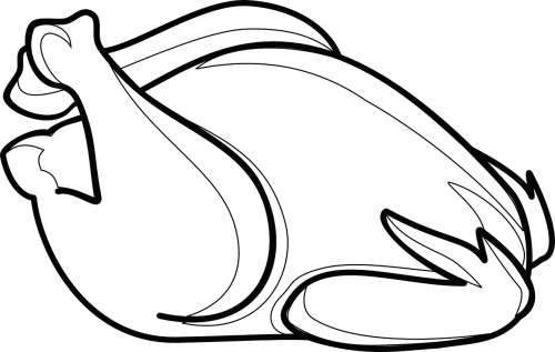 Chicken Leg Line Art (500x317), Png Download
