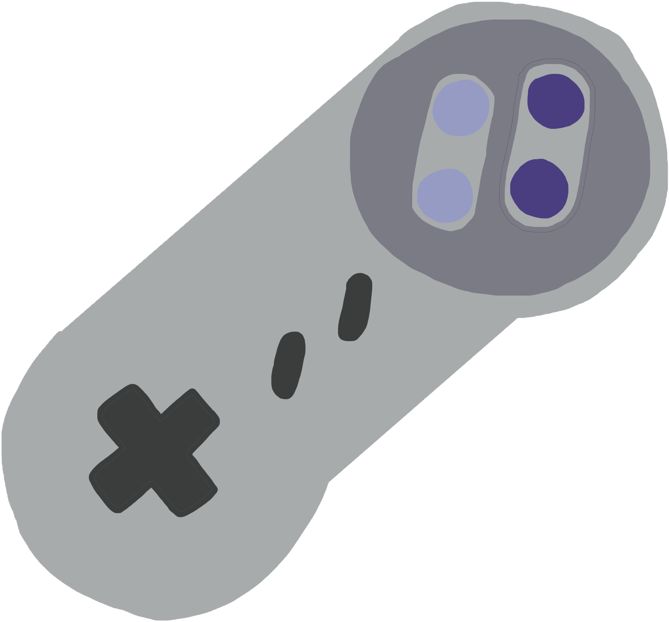 Snes Controller Simple Art No Background Variant - Super Nintendo Entertainment System (2500x2500), Png Download