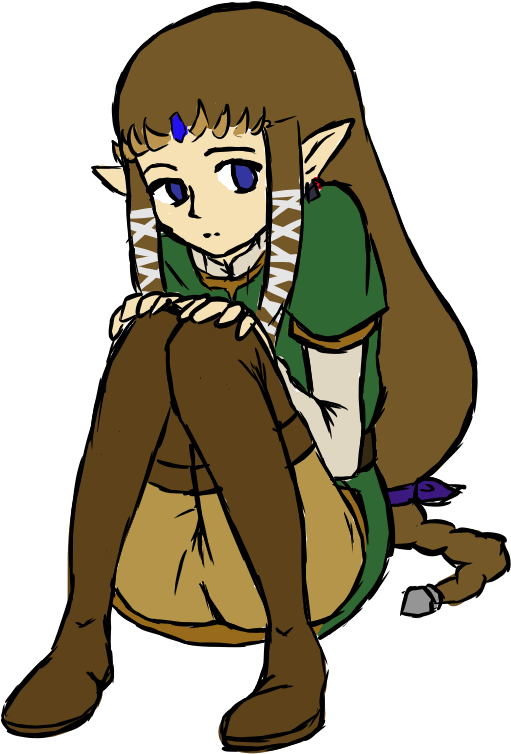 Tp Zelda In Link's Tunic By Shearah - Zelda In Link's Tunic (700x1000), Png Download