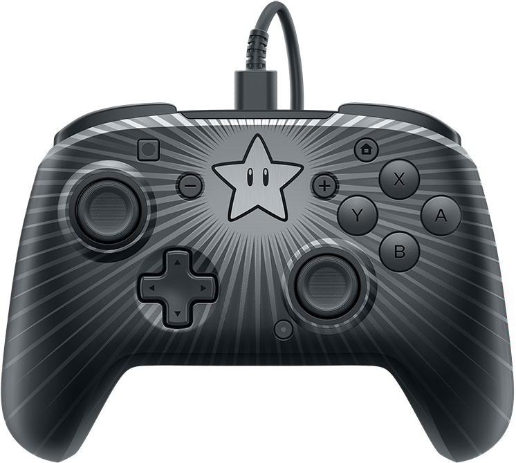 Faceoff™ Wired Pro Controller- Star Mario - Nintendo Switch Faceoff Wired Pro Controller (800x800), Png Download