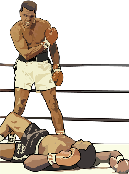 Nearly Finished Ali Vector By Xmusicxmanx - Muhammad Ali Fighting Vector (438x600), Png Download