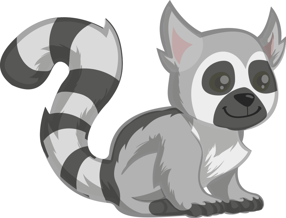 Ring-tailed Lemur - Ring Tailed Lemur Clipart (1000x765), Png Download