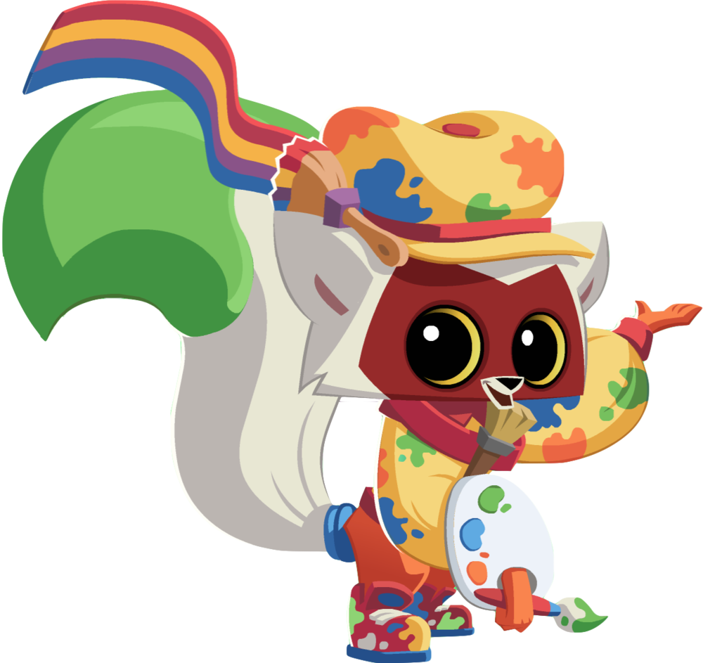 Lemur Painting (1000x943), Png Download