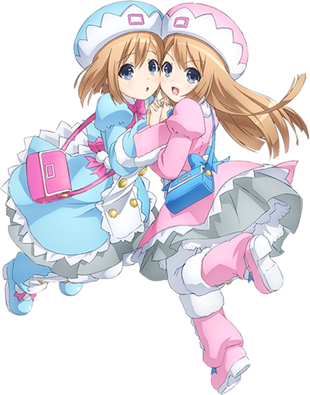 Rom Ram - Rem And Ram Hyperdimension Neptunia (445x566), Png Download