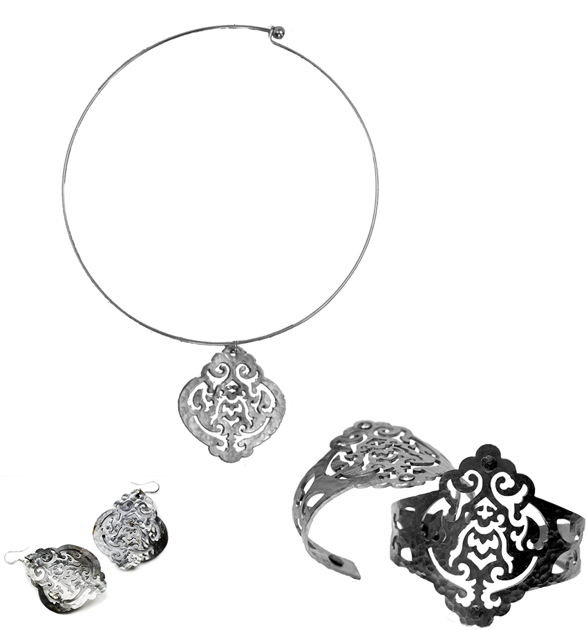 Iron Lace Earrings Cuff Necklace - Beekman 1802 Llc (1024x1024), Png Download