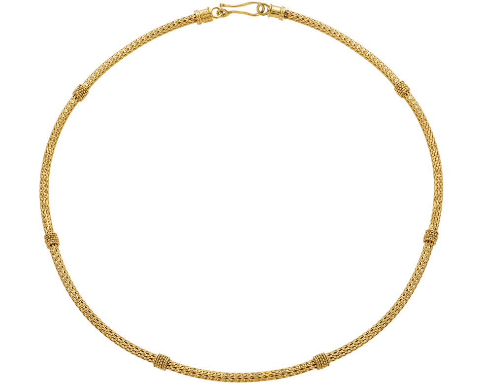 Snake Lace Necklace In 18kt Yellow Gold - Necklace (1000x1000), Png Download