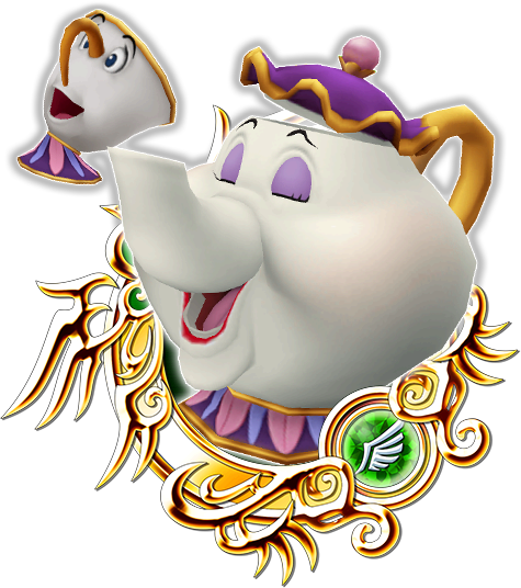 Potts & Chip - Stained Glass 7 Khux (475x536), Png Download