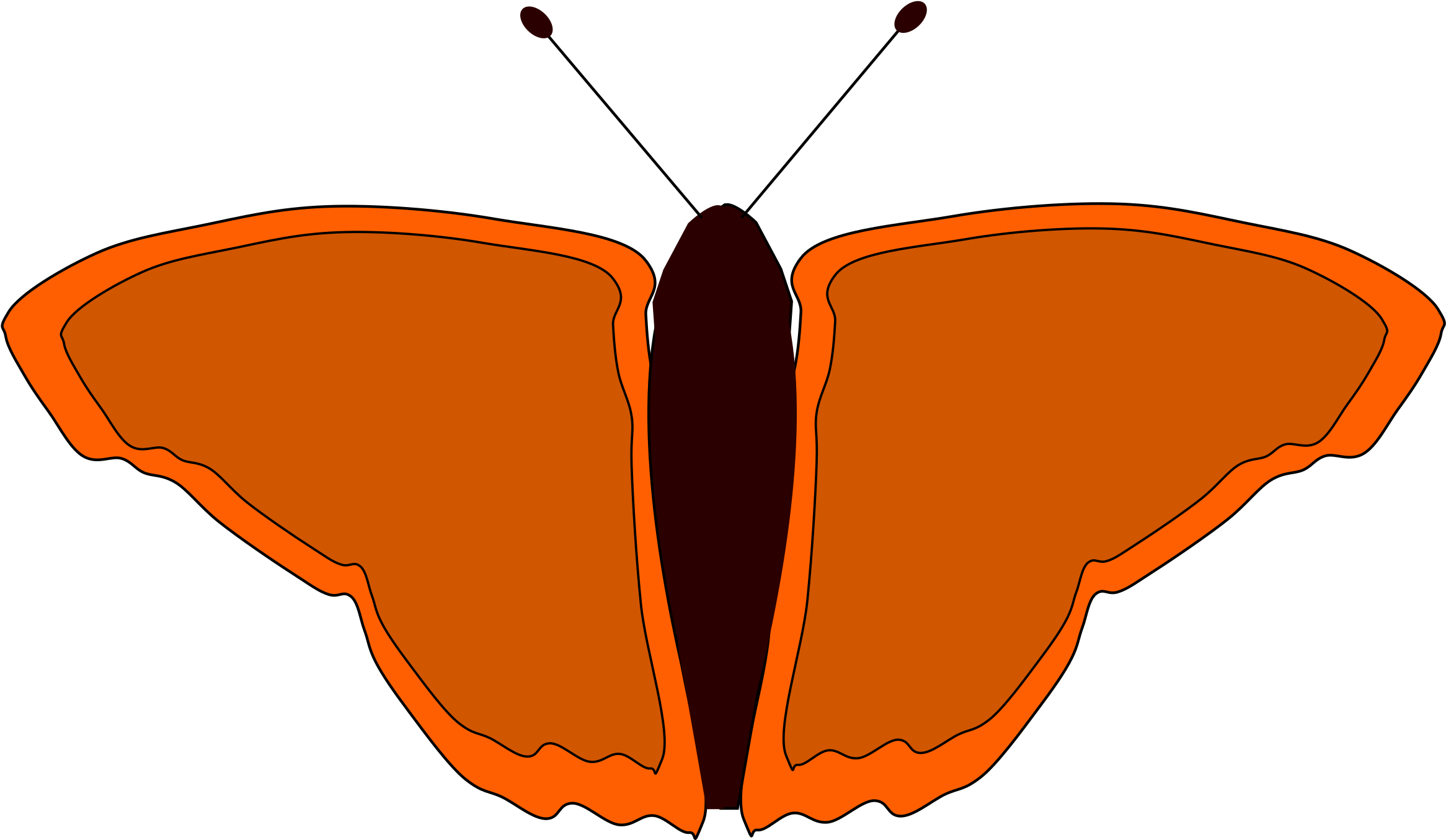 Free Vector Orange Butterfly - การ์ตูน ผีเสื้อ ภาพ โปร่งใส (800x480), Png Download