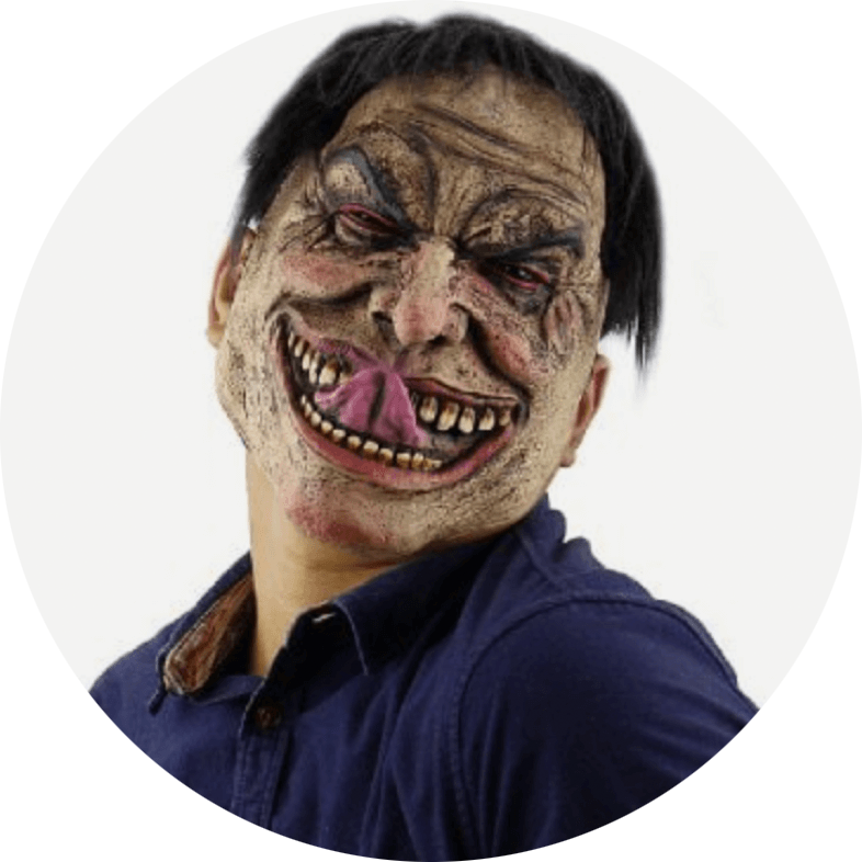 Creepy Smile Halloween Mask - Cheap Wretched Male Printed Halloween Mask With Wig (786x786), Png Download