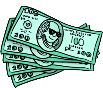 Money And Dolares Modernos Image - Stickers Money (409x352), Png Download