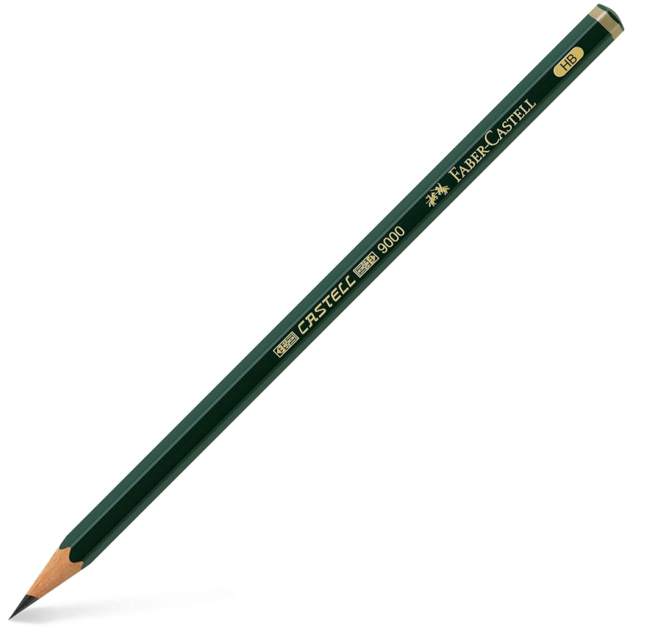 Pencil Free Vector Png Transparent Image - Castell 9000 Black Lead Pencil (1024x1024), Png Download