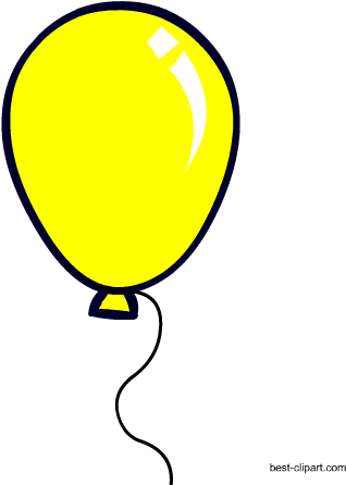 Yellow Balloon Free Clip Art - Clipart Yellow Star Balloons (450x450), Png Download