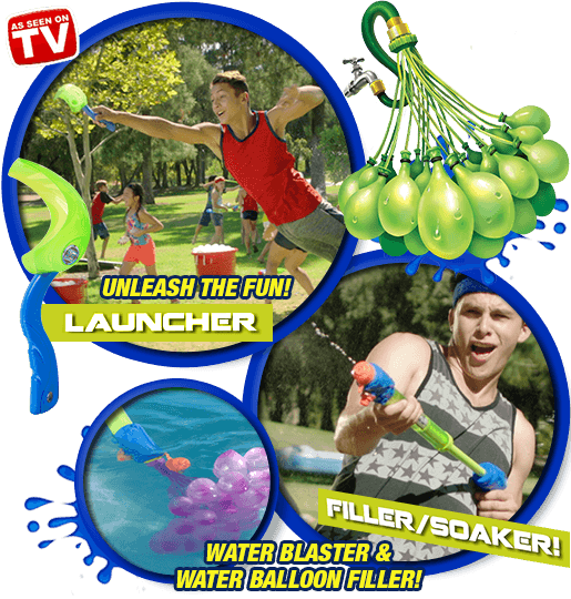 Zuru Toys - Bunch O Balloons Hand Launcher With Balloons (515x540), Png Download