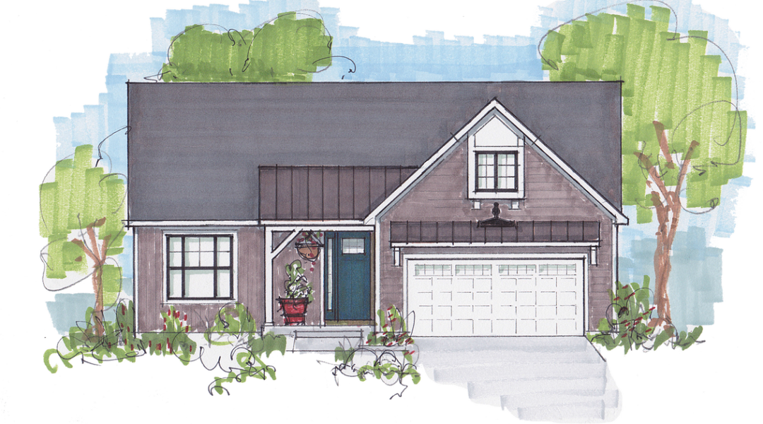 1,674 Sf Farm House Style - House (1080x600), Png Download