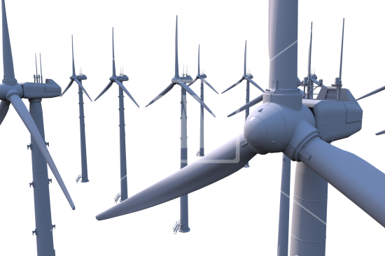 Wind Turbines Farm - Wind Turbine Transparent Png (550x366), Png Download