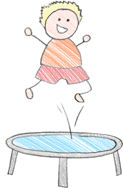 Child On A Trampoline - Child (460x400), Png Download