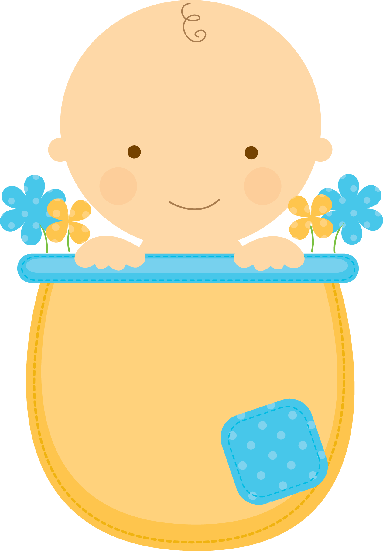 Clipart Transparent Flowerpot Babies Babyinflowerpot - Cute Baby Clipart Png (1261x1816), Png Download