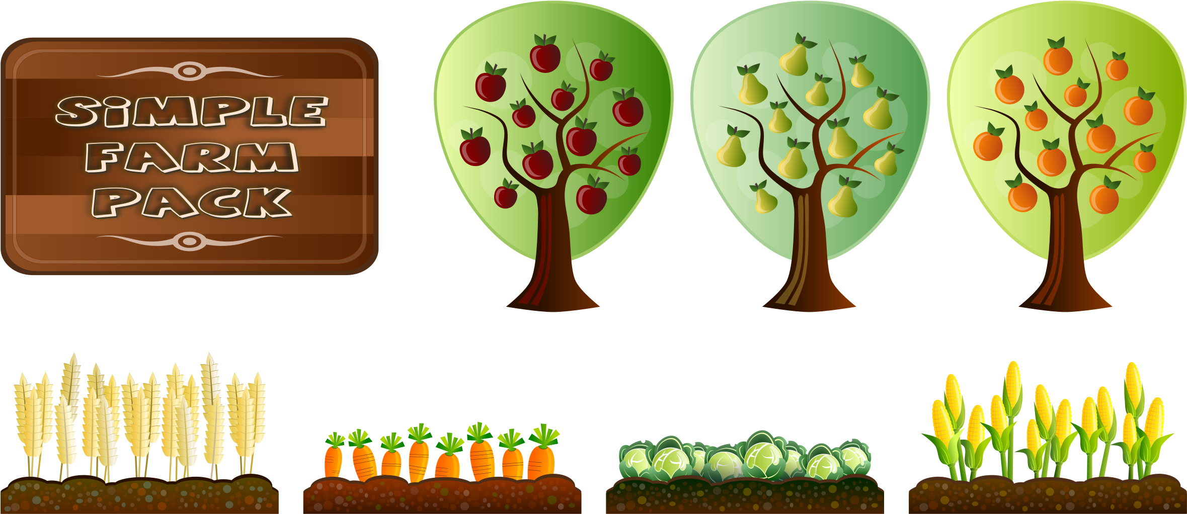 Simple Farm Crops 555px - Crop Clipart (555x249), Png Download