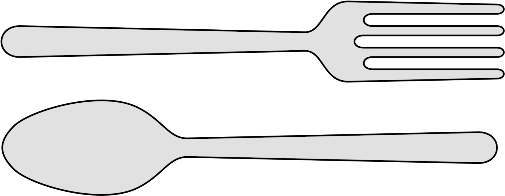 Fork Spoon Knife Household Silver Lusikkahaarukka - Spoon And Fork Clipart (1929x750), Png Download