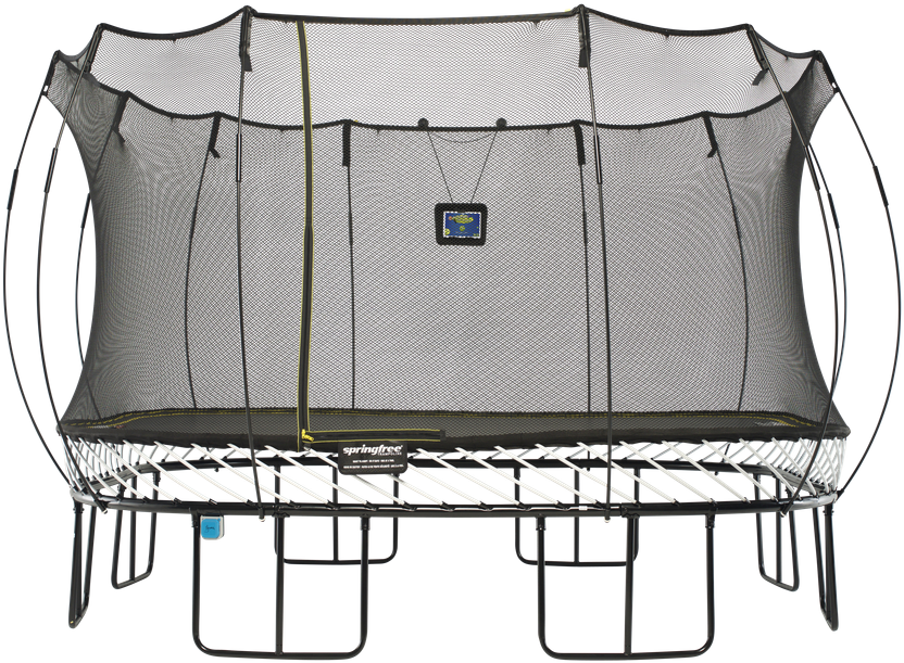 Springfree 13' X 13' Jumbo Square Smart Trampolineâ„¢ - Bounciest Trampoline With Basketball Hoop (1200x800), Png Download