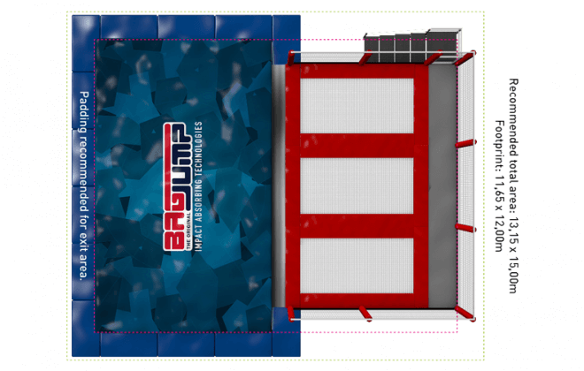 Three-lane Bird View Trampoline Station Airbag - Airbag (660x420), Png Download