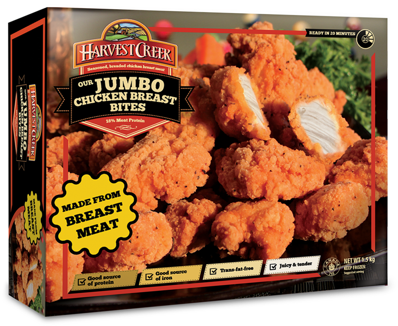 Jumbo Chicken Breast Bites - Harvest Creek Chicken Nuggets (900x900), Png Download