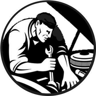 Car Repair - Mechanic Working On Car Logo (450x350), Png Download