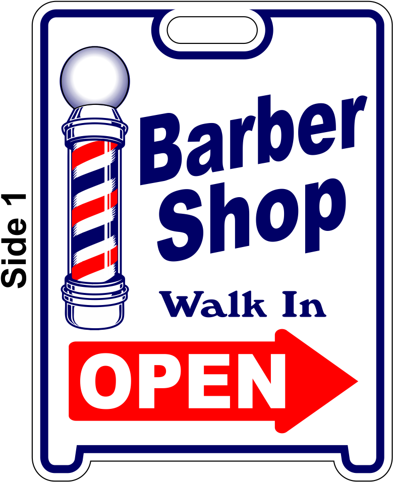 Barber Shop Open Sign Sandwich Board~free Standing~weather - Sandwich Board (1001x1001), Png Download