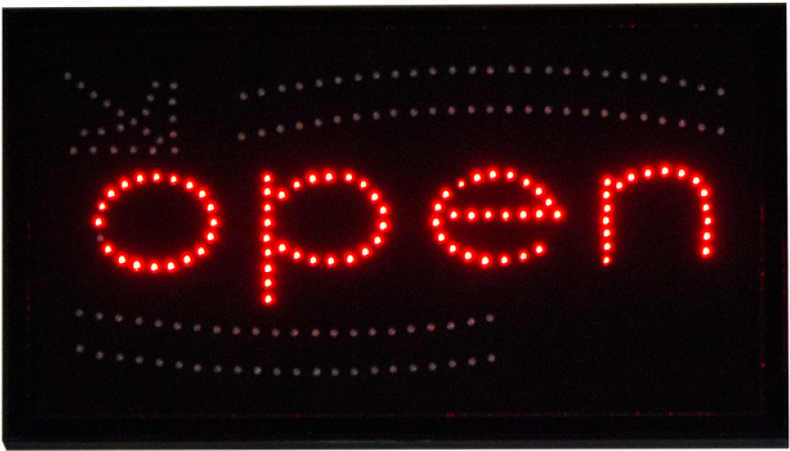 Download Open Led Storefront Sign Sign Full Size PNG Image PNGkit