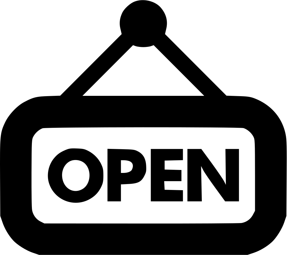Open Sign - - Scalable Vector Graphics (981x870), Png Download