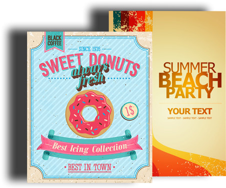 Promote Your Business Or Event With Ztoone - Art Print: Avean's Vintage Donuts Poster, 61x46cm. (960x430), Png Download