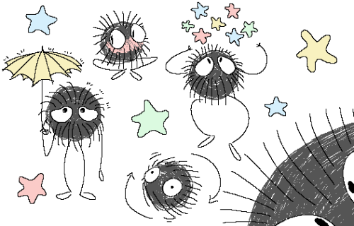 Spirited Away Studio Ghibli Ghibli Scribbles Soot Sprites - Soot Sprites Spirited Away (500x320), Png Download