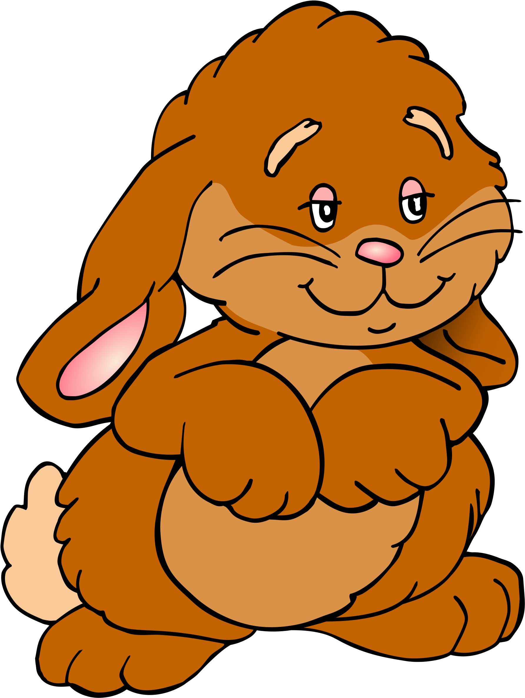 111 Rabbit Clipart Clipart Fans - Easter Bunny Brown Clipart (594x792), Png Download