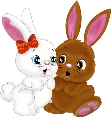 Baby Bunny Rabbits Clip Art - Cute Cartoon Baby Bunny (400x400), Png Download